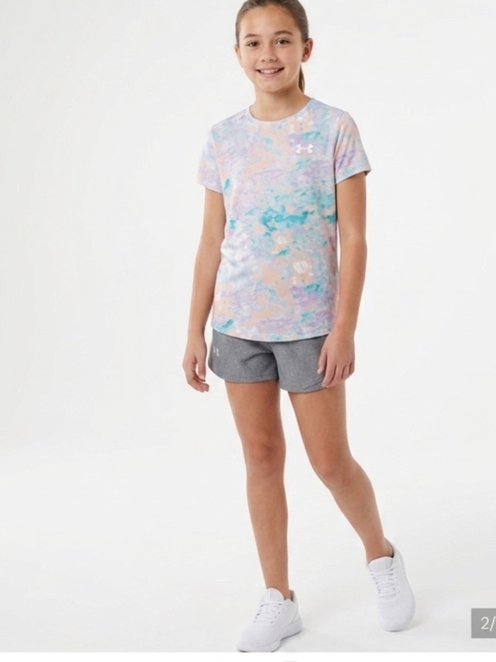 Under Armour Pastel Tie Dye Short Sleeve T Shirt Youth XL